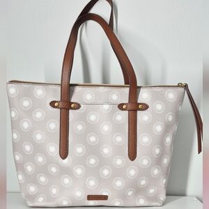 FOSSIL FELICITY logo tote Faux Leather Large Tote Shoulder Shopper Bag Handbag